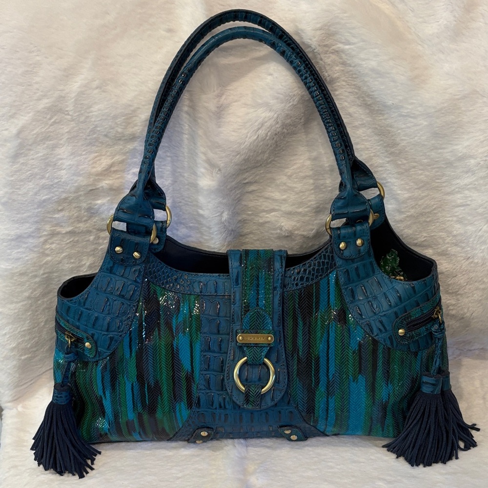 Sharif Studio Textured Croc-Embossed leather Satchel